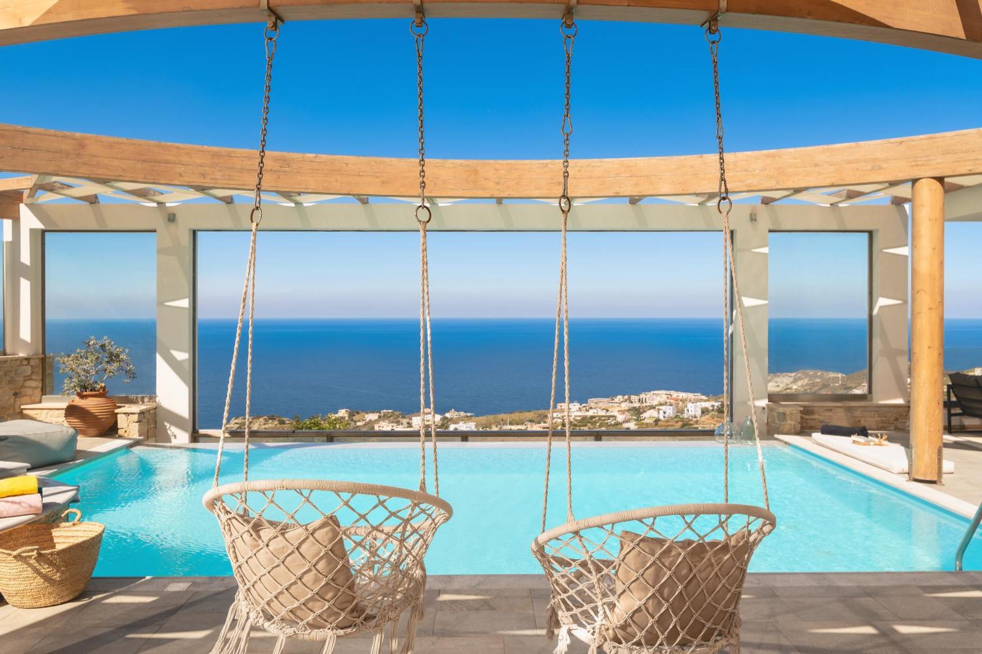 Minimalist Mediterranean Blue Key Villa With Sea View & Infinity Heated Pool Agia Pelagia Dış mekan fotoğraf