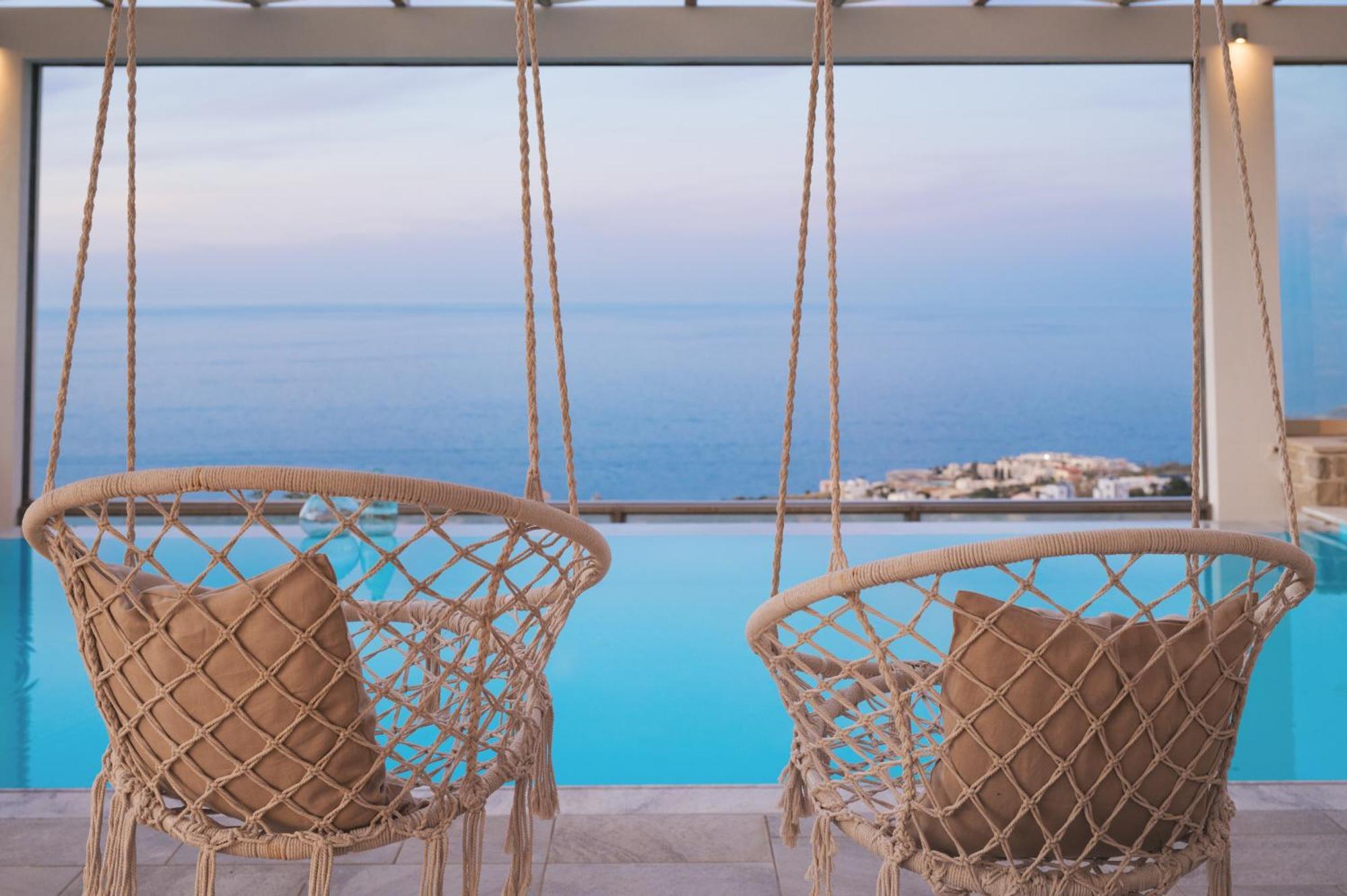 Minimalist Mediterranean Blue Key Villa With Sea View & Infinity Heated Pool Agia Pelagia Dış mekan fotoğraf