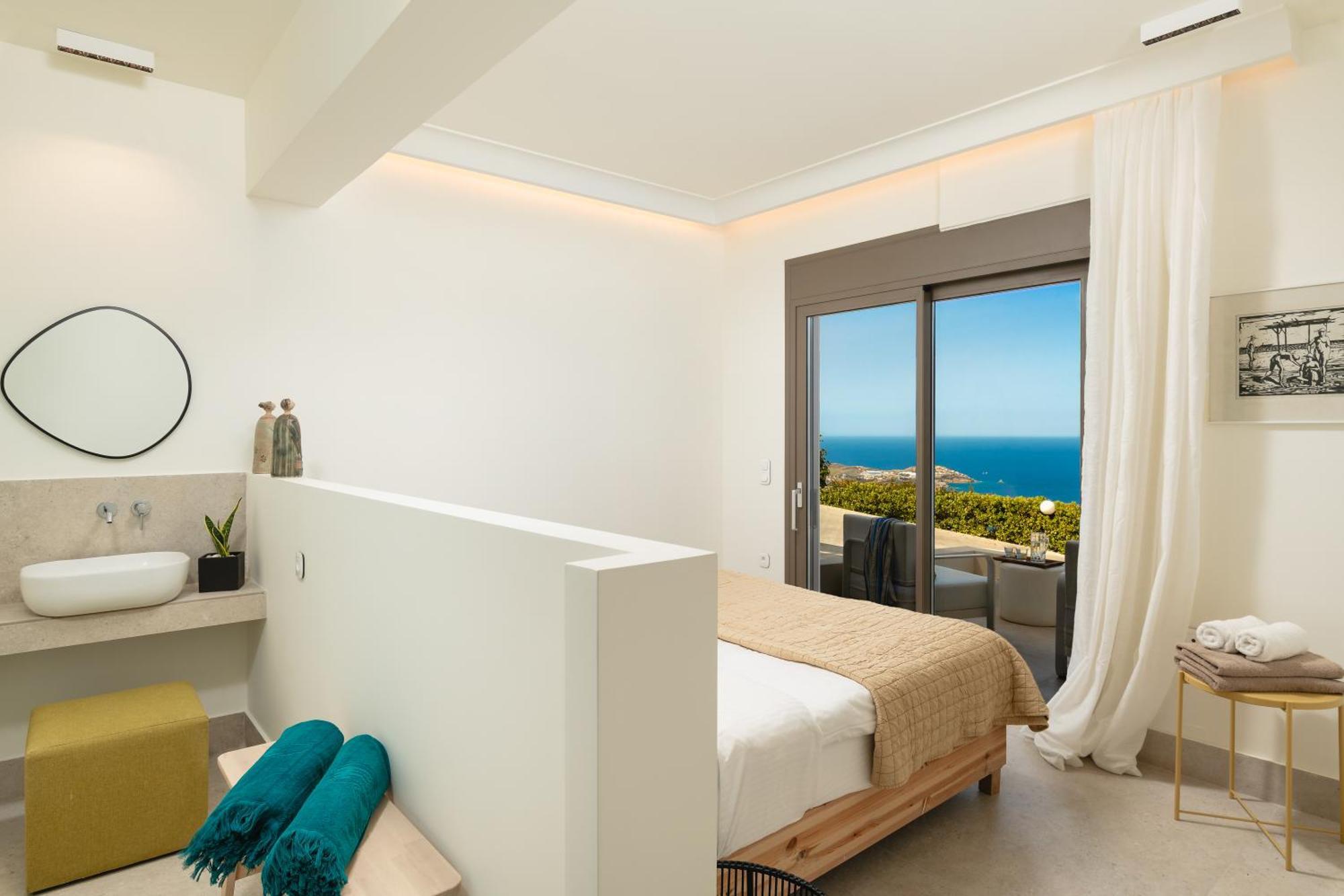 Minimalist Mediterranean Blue Key Villa With Sea View & Infinity Heated Pool Agia Pelagia Dış mekan fotoğraf